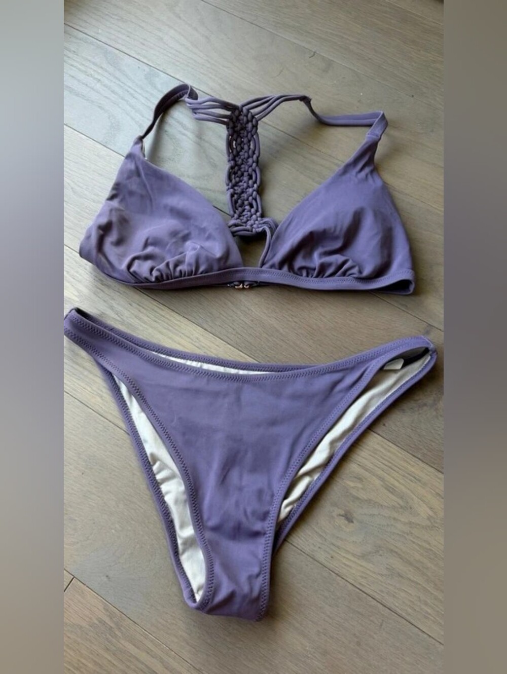 Shade & Shore Lavender Braided Racerback Triangle Bikini Set